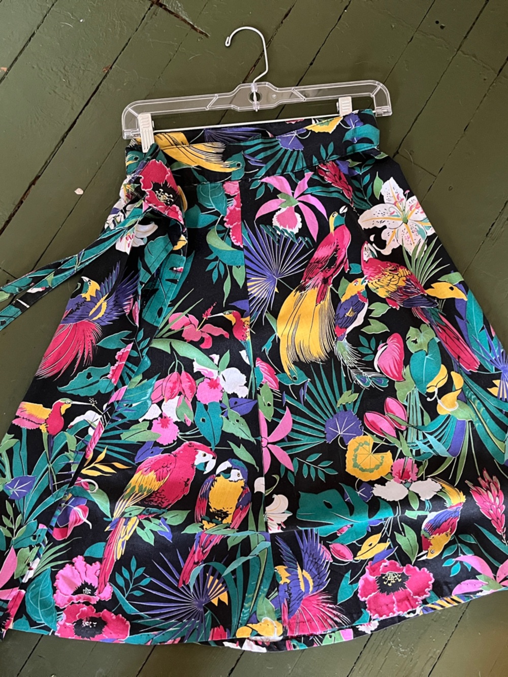 Vintage Tropical Wrap Skirt